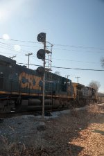 CSX 108 & crewman passing siwtch points.